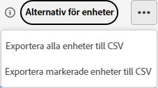 Exportera enhetslista