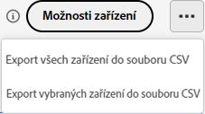 Export seznamu zařízení