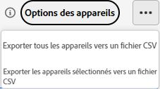 Exportation d’une liste d’appareils