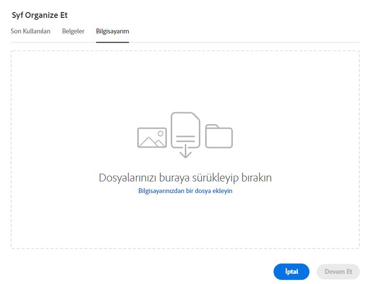 Bilgisayarınızdan bir dosya seçme