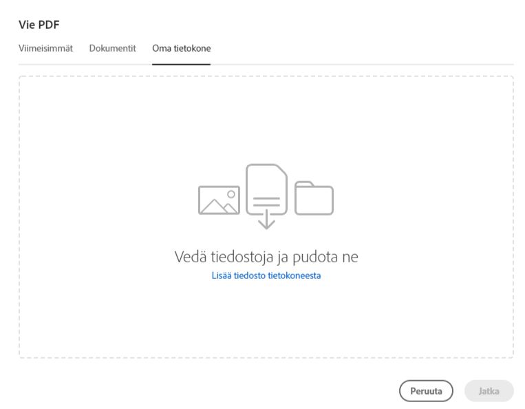 Valitse tiedosto tietokoneesta