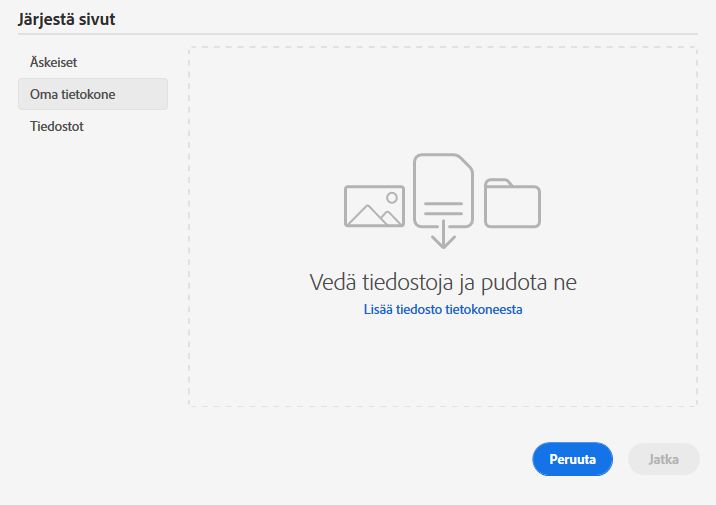 Valitse tiedosto tietokoneesta