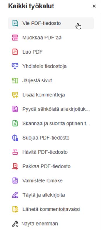 Valitse työkalu ja pidä sitä painettuna