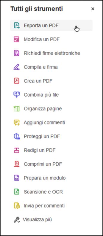 Seleziona e tieni premuto lo strumento