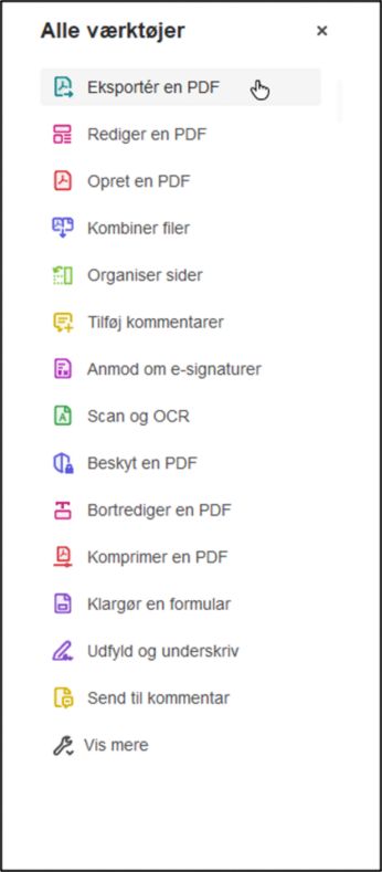 Vælg og hold værktøjet nede