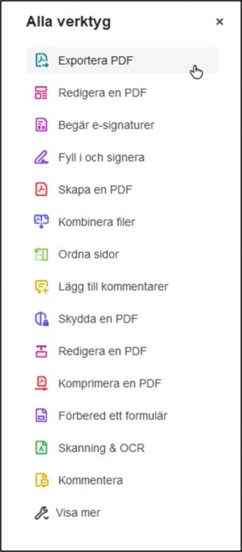 Välj och håll ned verktyget