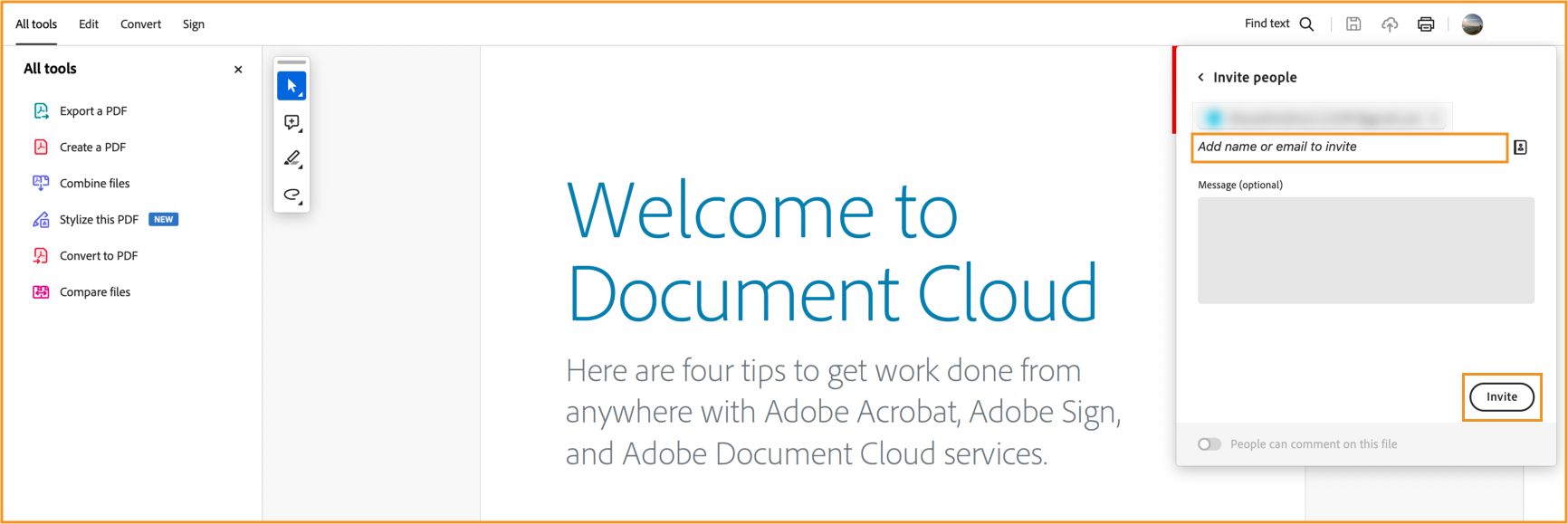 מופיעה תיבת הדו-שיח Share with Others