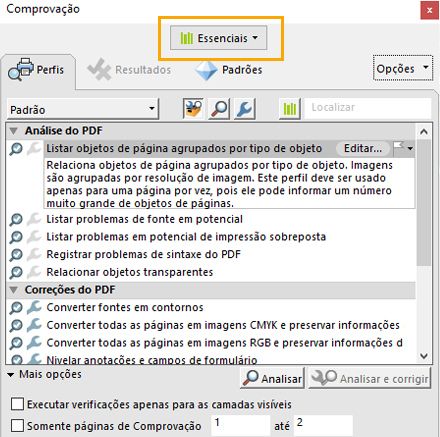 A caixa de diálogo Comprovação é exibida e o menu suspenso Bibliotecas é realçado