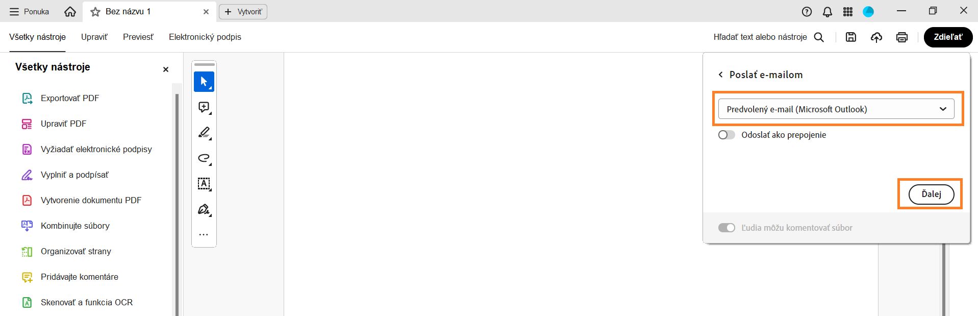 Vyberte predvoleného e-mailového klienta