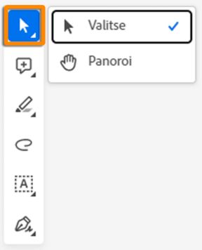 Valitse- tai Panoroi-työkalu