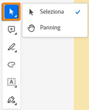 Strumento Seleziona o Panning
