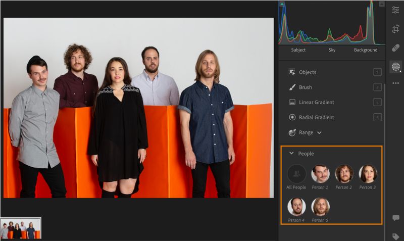 masken Markera personer i Lightroom