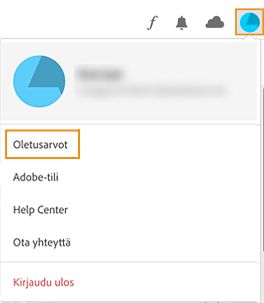 Valitse Tili ja Asetukset