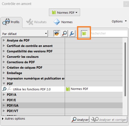L’option Rechercher dans toutes les bibliothèques est mise en évidence dans la boîte de dialogue Contrôle en amont
