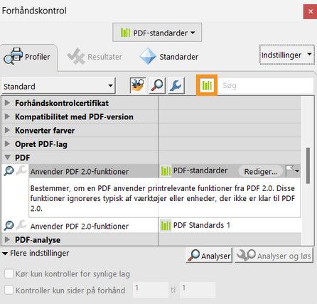 Indstillingen Søg i alle biblioteker er fremhævet i dialogboksen Forhåndskontrol