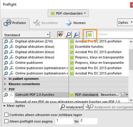 De optie Zoeken in alle bibliotheken is gemarkeerd in het dialoogvenster Preflight