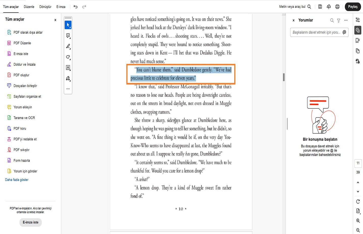 Seçim aracıyla metni seçin ve yazmaya başlayın.
