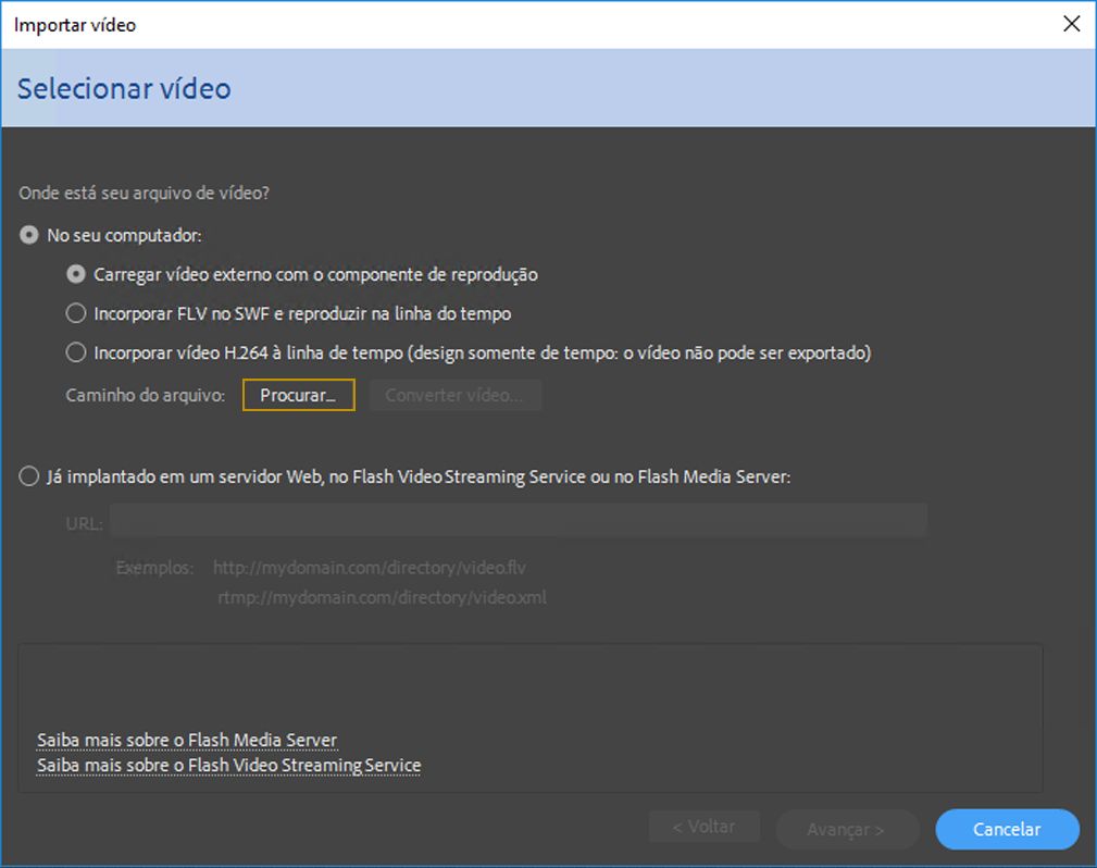 Selecionar janela de vídeo