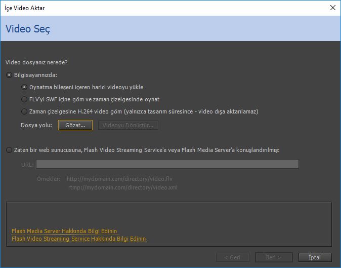 Video penceresini seç