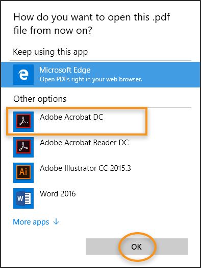 Vyberte aplikáciu Adobe Acrobat