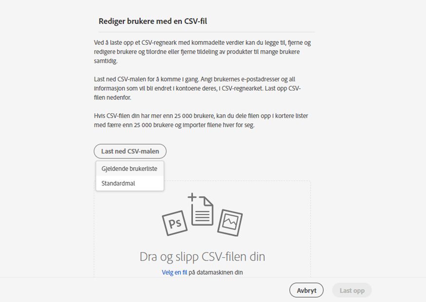 Dra og slipp eller velg en fil du vil laste opp