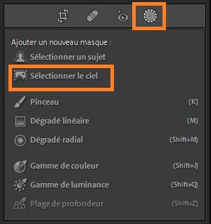 Sélectionner le ciel