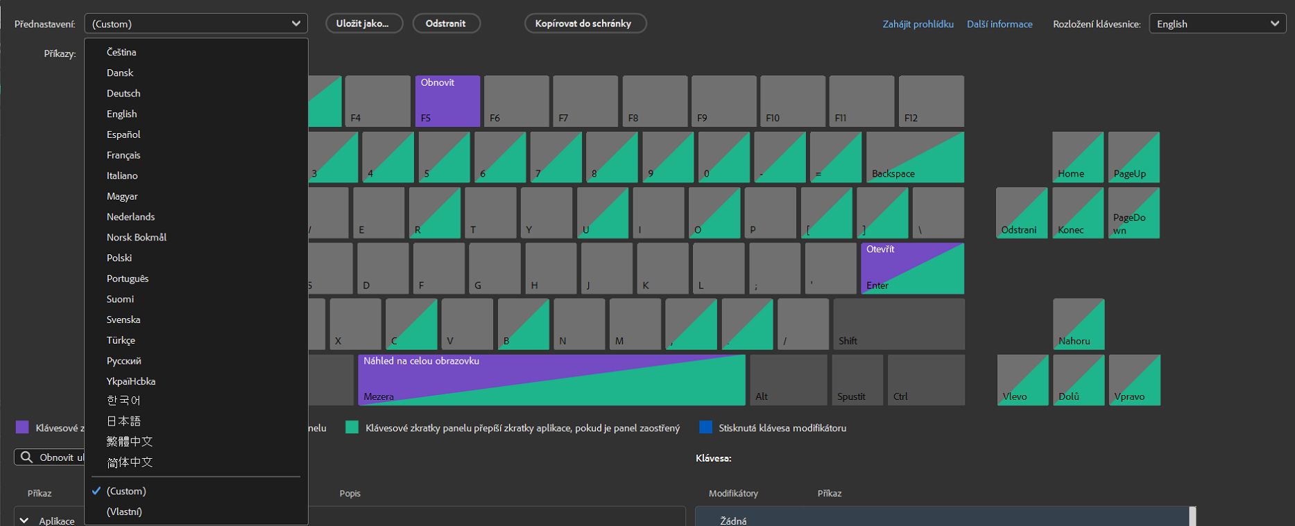Z rozbalovacího seznamu Přednastavení vyberte výchozí přednastavení.