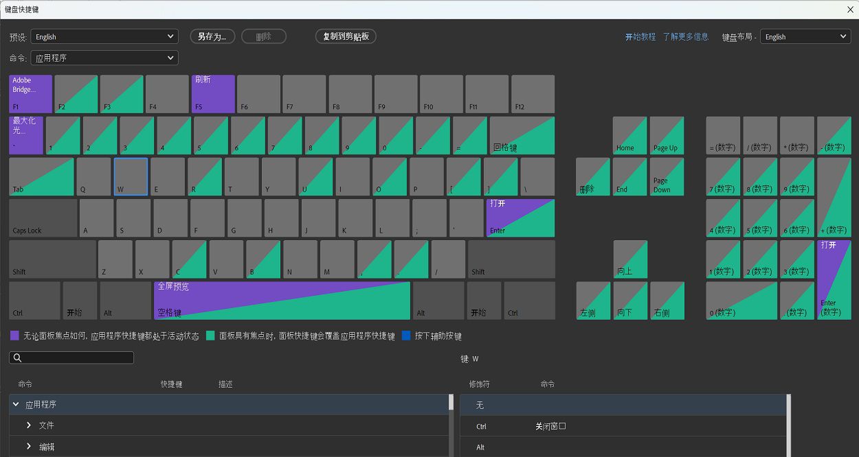 从可视键盘布局中选择所需的键。