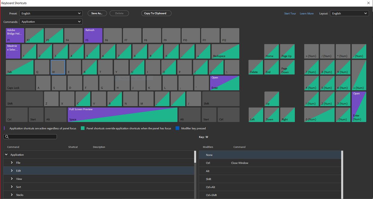 Select the desired key from the visual keyboard layout.