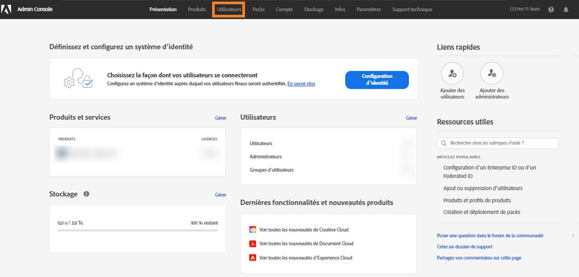 Modification des détails relatifs aux utilisateurs