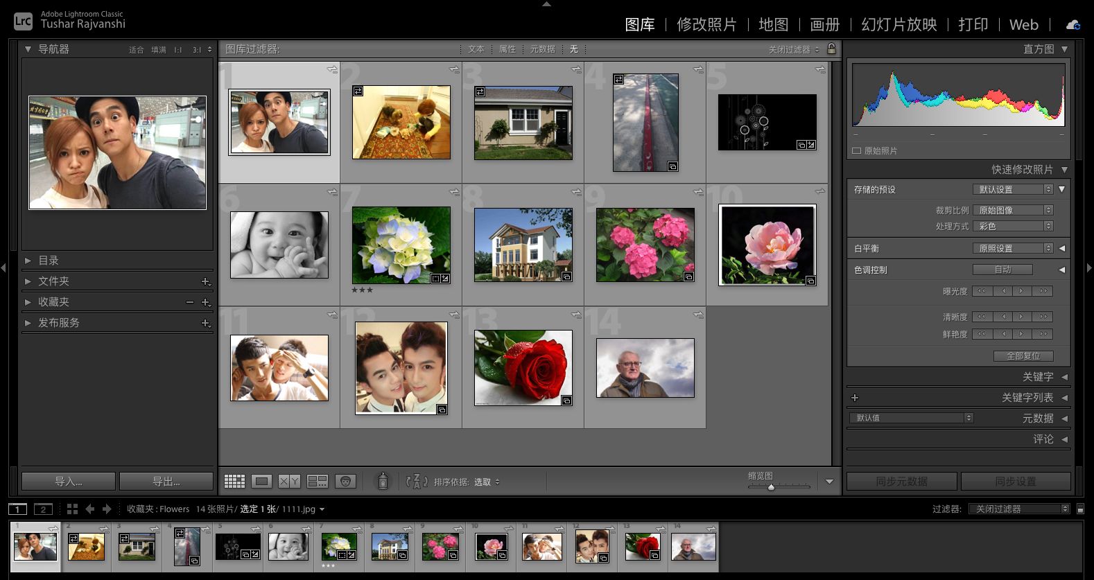 Lightroom Classic 现用照片和选定照片