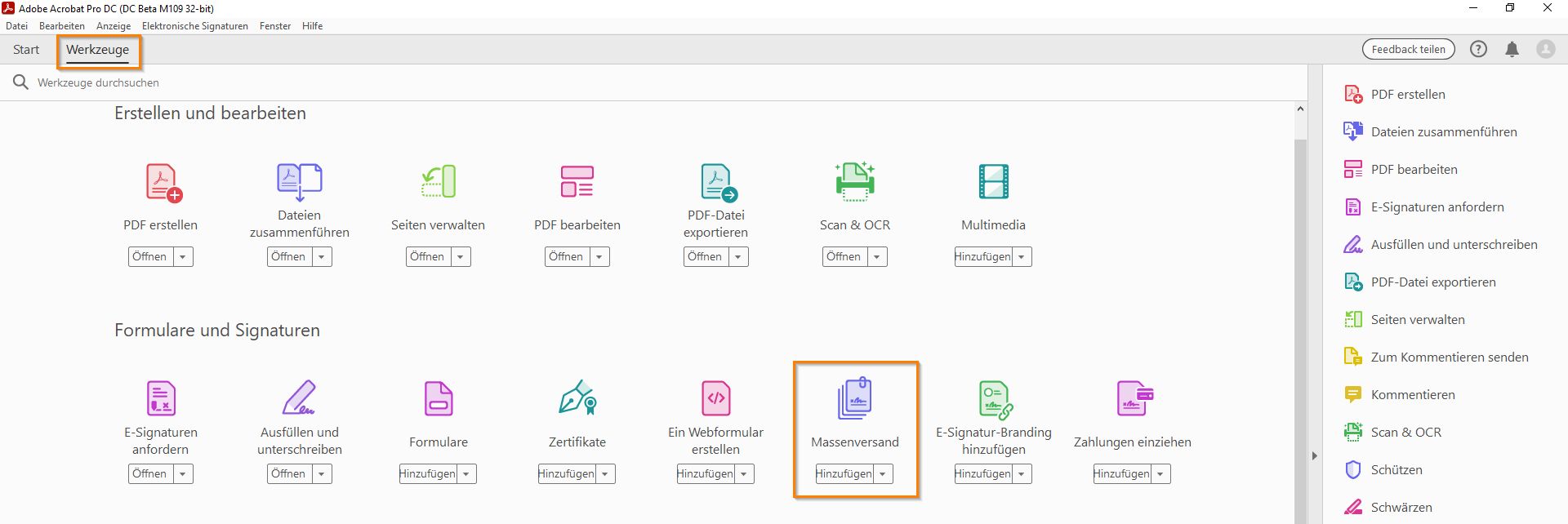 Mehrere Signaturen gleichzeitig anfordern