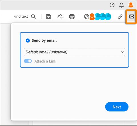 Send en delt fil via mail