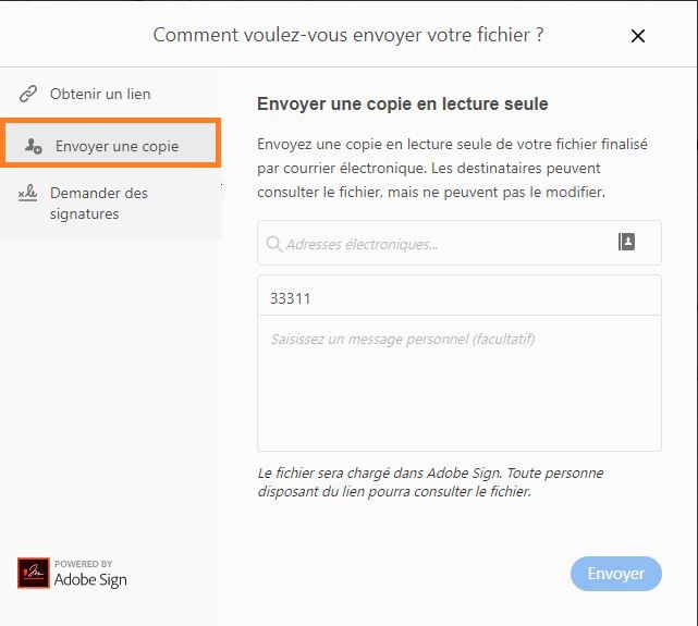 Envoi d’une copie non modifiable du formulaire rempli et signé