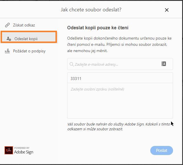 Odešlete kopii vyplněného a podepsaného formuláře
