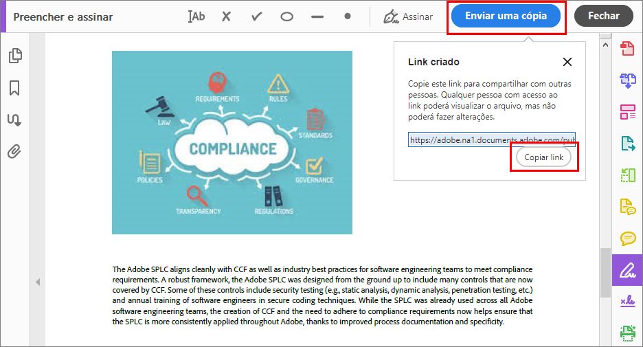 Enviar uma cópia do formulário preenchido e assinado