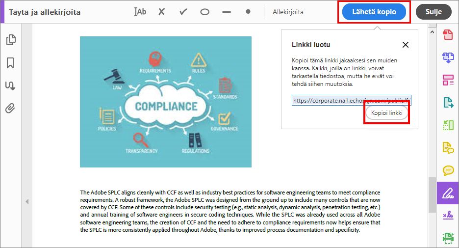 Lähetä kopio täytetystä ja allekirjoitetusta lomakkeesta