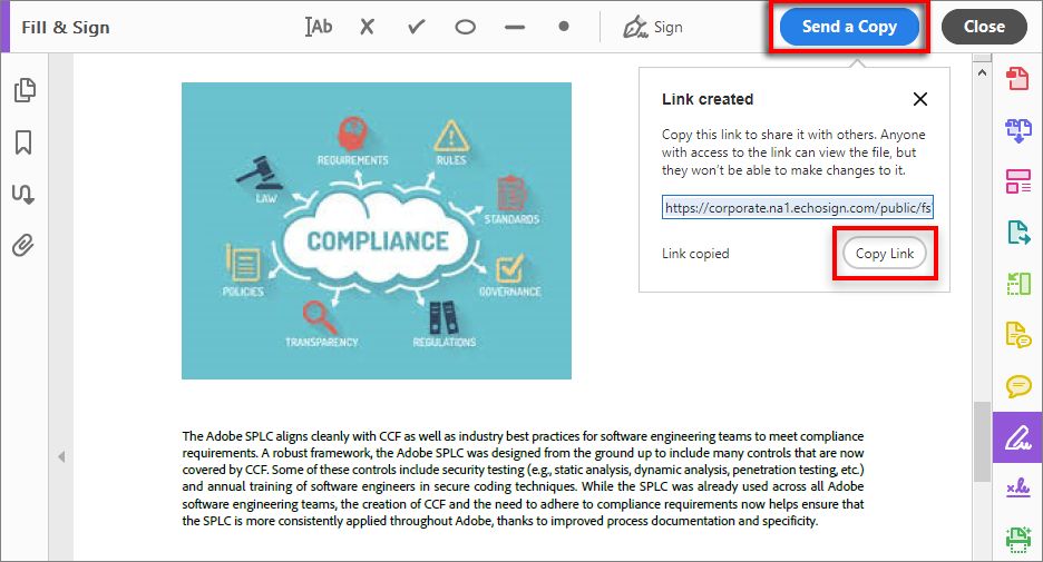 Envoi d’une copie non modifiable du formulaire rempli et signé