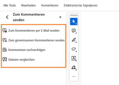 Die ältere Version von „Dateien zur Überprüfung freigeben“ verwenden
