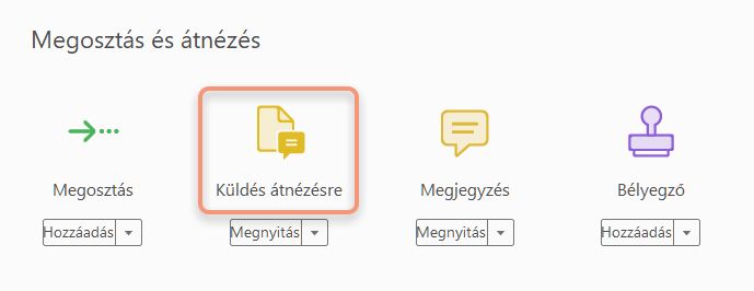 Küldés megjegyzésekhez beállítás a Eszközök ablaktáblán