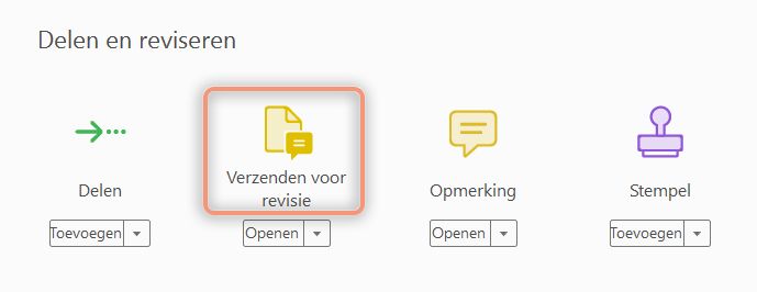 De optie Verzenden voor opmerkingen in het deelvenster Gereedschappen