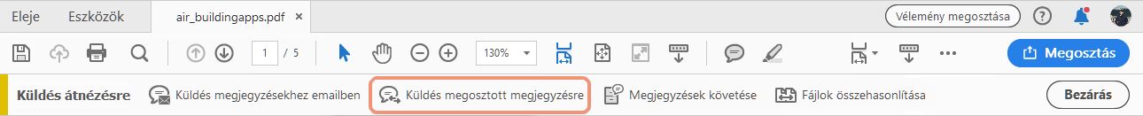 Küldés megosztott megjegyzésre