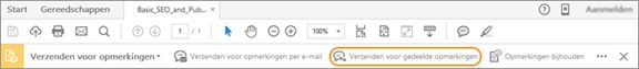 Verzenden voor gedeelde opmerkingen