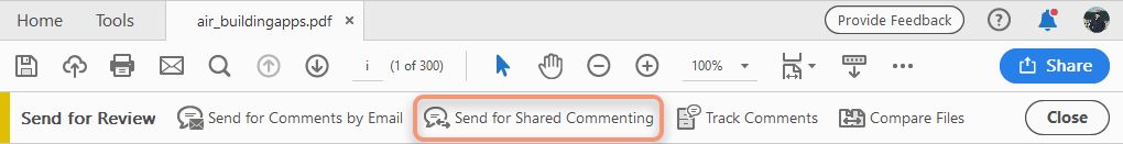 Send for shared commenting