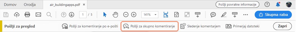 Pošlji za skupno komentiranje