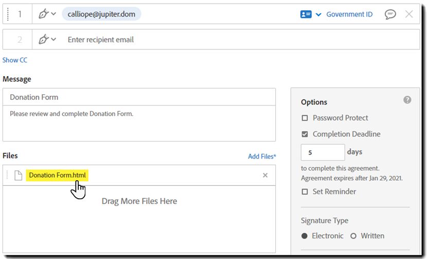 Inviare un documento HTML