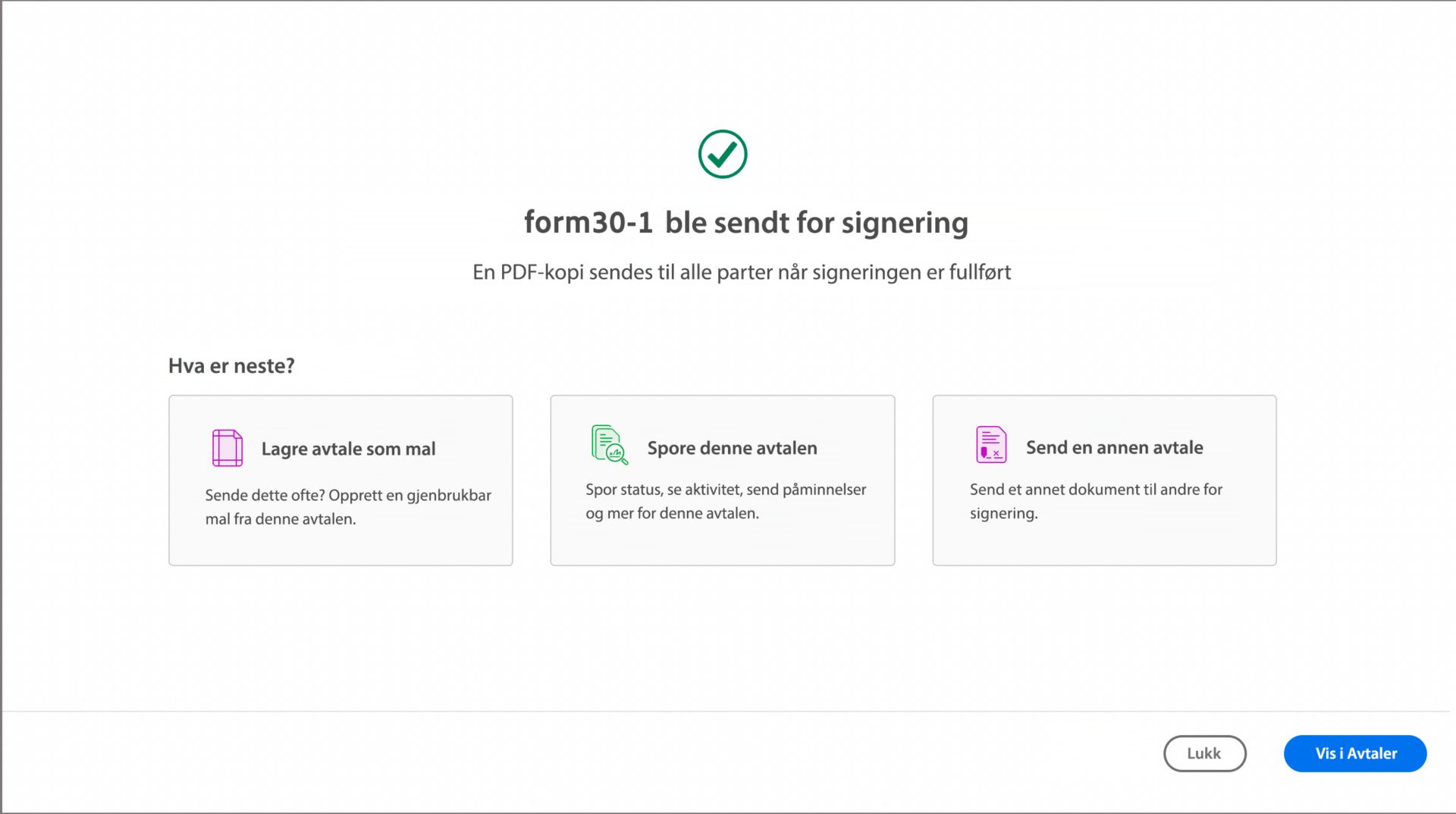 Sendt til signering-bekreftelse
