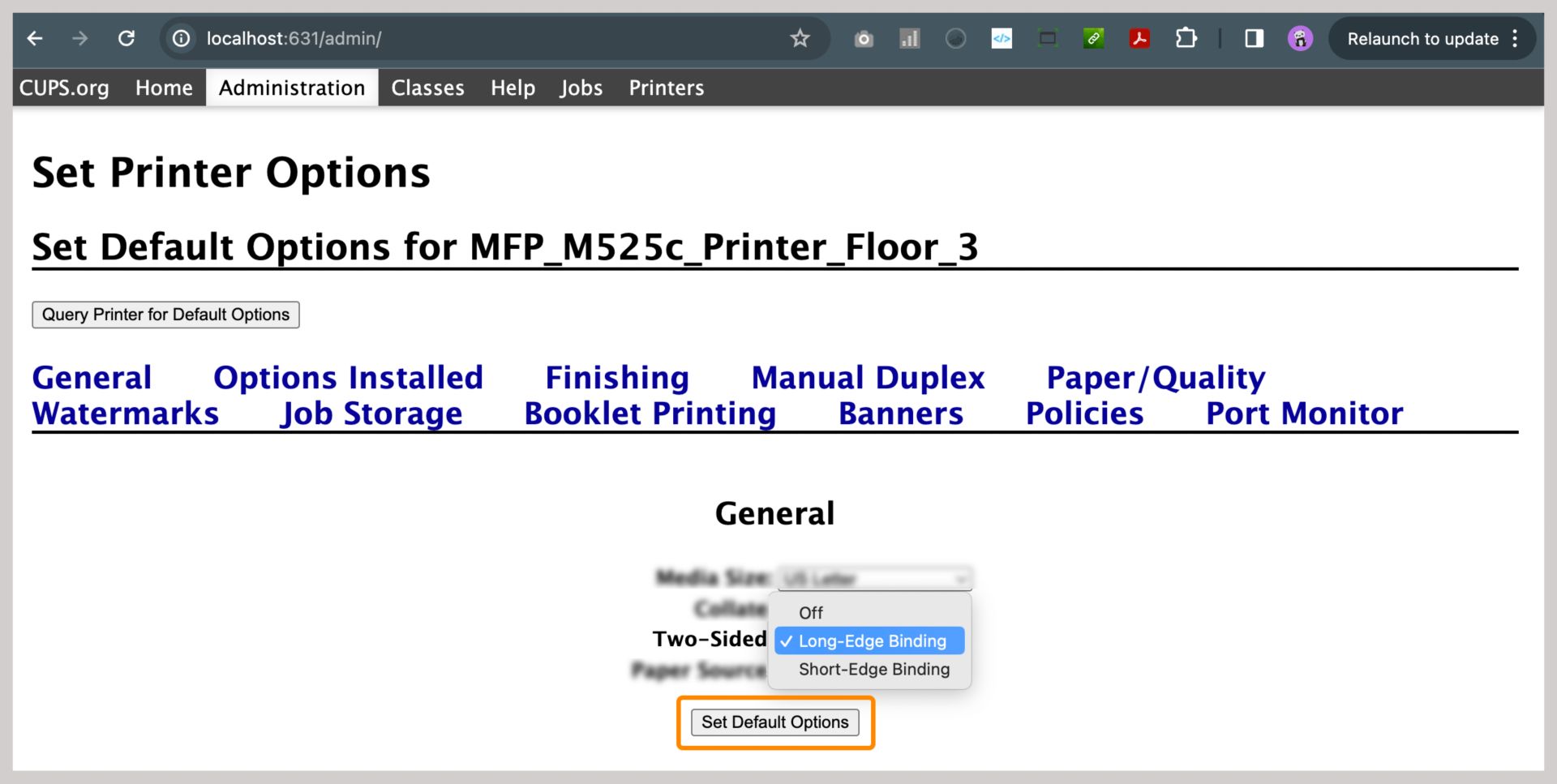 Možnosti obojestranskega tiskanja