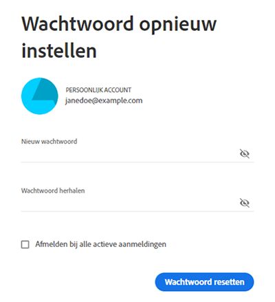 Nieuw wachtwoord invoeren