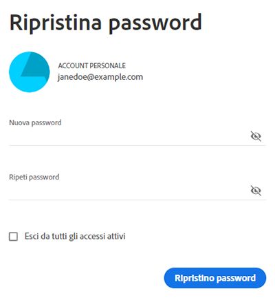 Immetti la nuova password